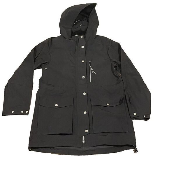 J. Crew Black Perfect Lightweight Rain Utility Jacket Hooded Womens Size XXS - Picture 10 of 16